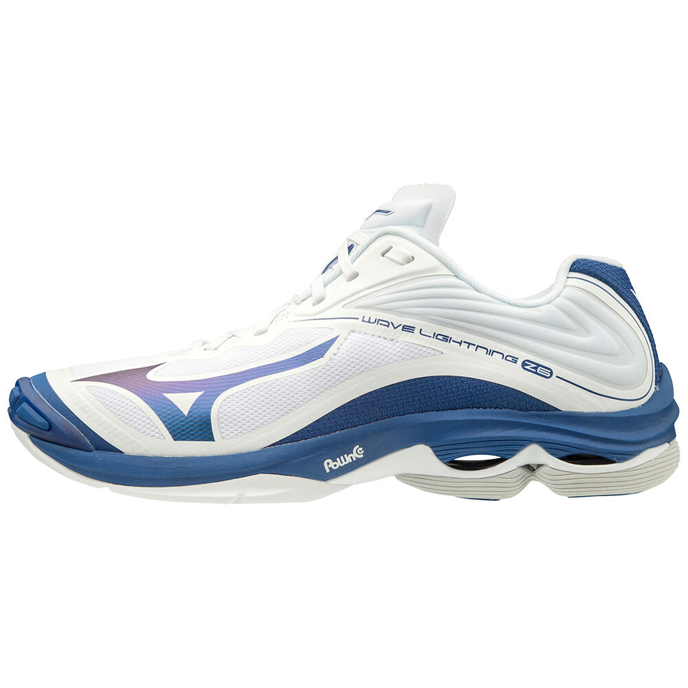 Mens Mizuno Wave Lightning Z6 Volleyball Shoes White/ Blue Philippines (BXKLWE308)